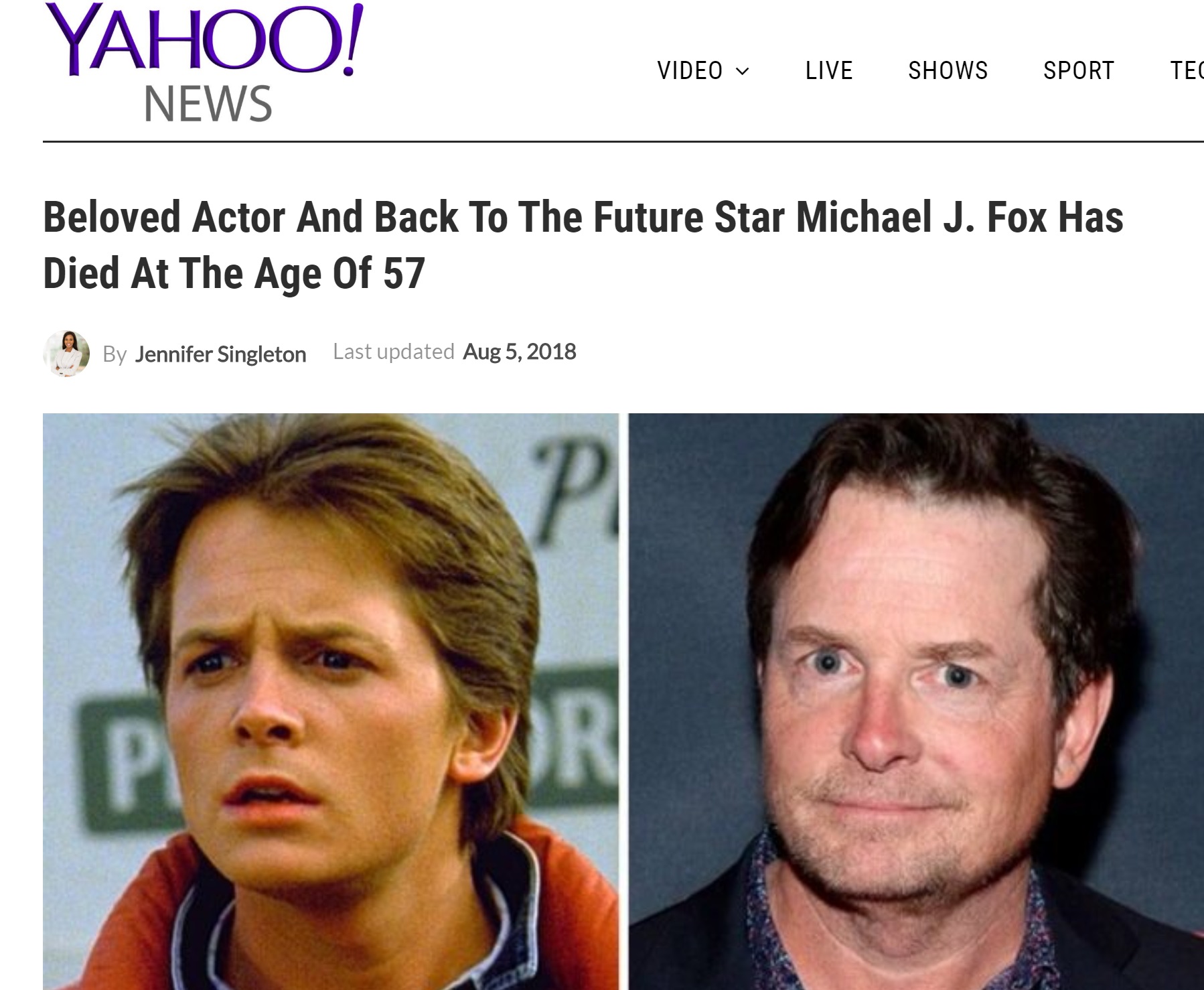 Has Michael J Fox Died
